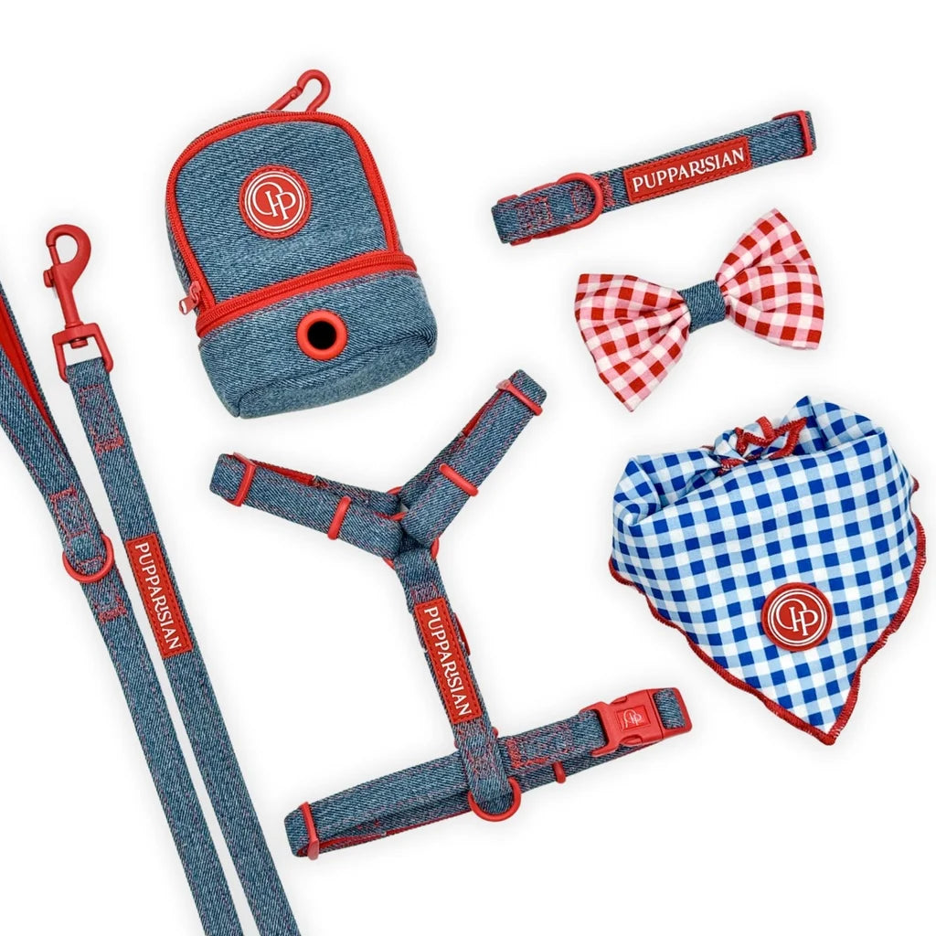 2-in-1 Leckerli- und Kotbeutelspender – Jeans