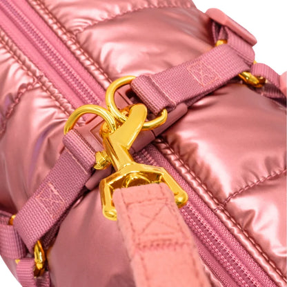 Winter-Hundemantel 2-in-1 (Gefüttert & Wasserfest) mit Geschirr – Rosa
