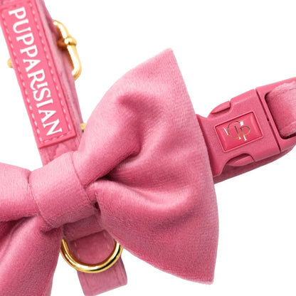 Hundefliege aus Samt – Rosa