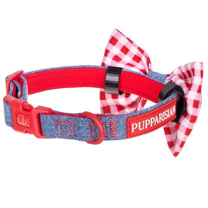 Hundehalsband mit Fliege – Jeans