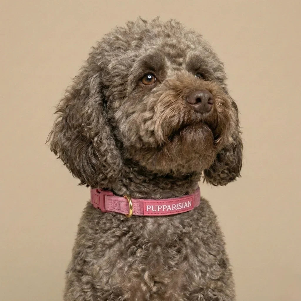 Samt-Hundehalsband – Rosa