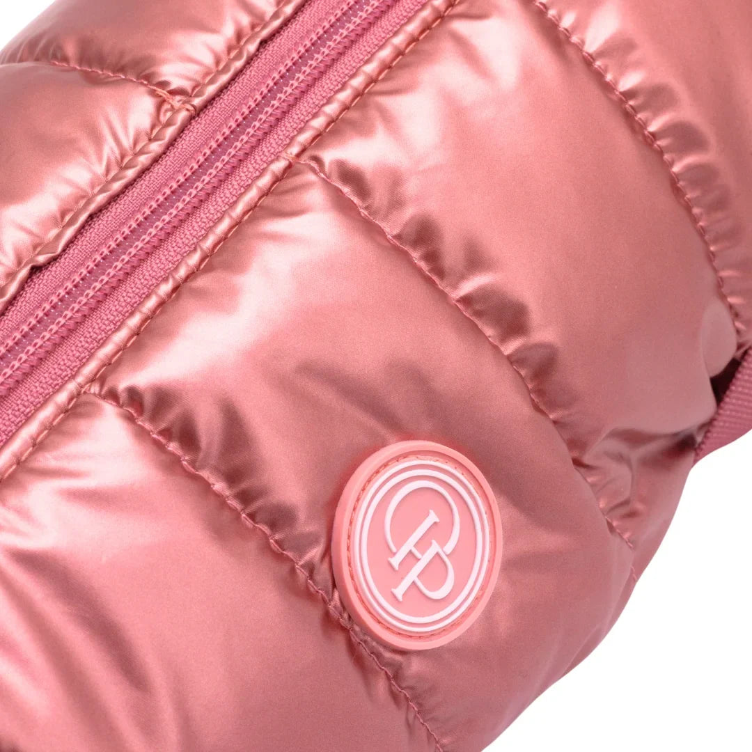 Winter-Hundemantel 2-in-1 (Gefüttert & Wasserfest) mit Geschirr – Rosa