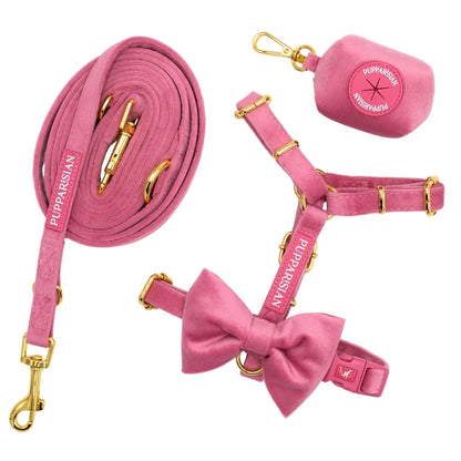 Hundefliege aus Samt – Rosa
