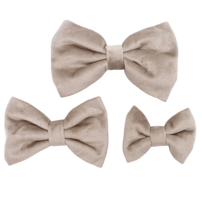 Hundefliege aus Samt – Beige