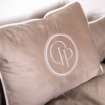 Hundebett aus Samt – Beige