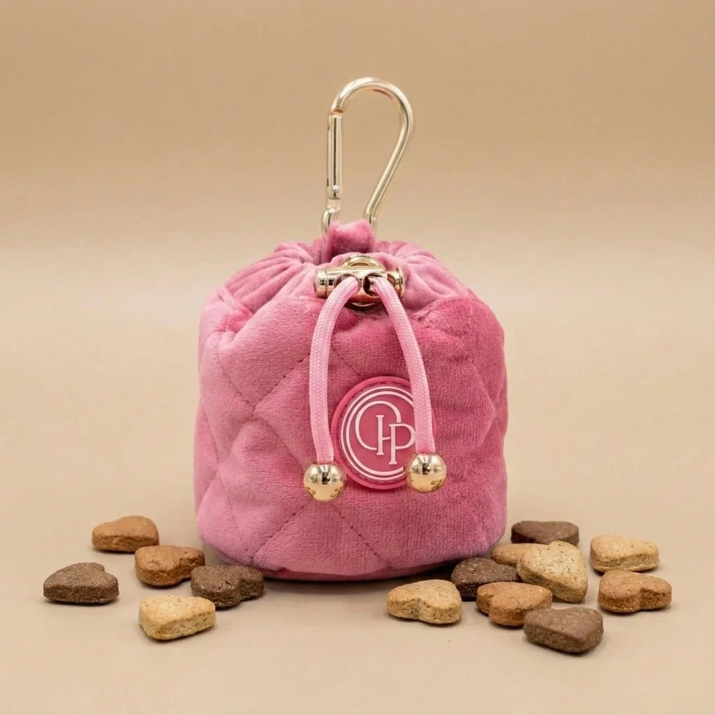 Leckerlibeutel aus Samt – Rosa