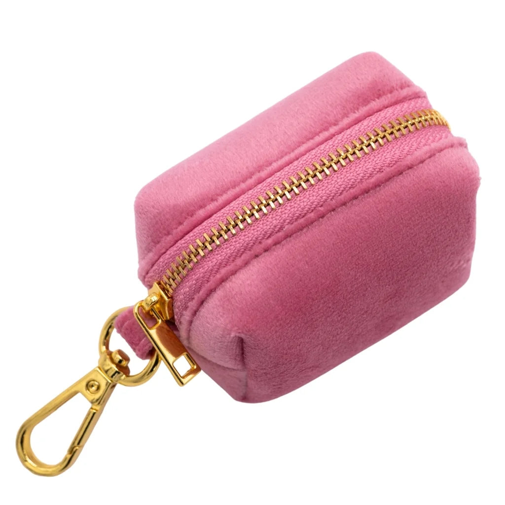 Kotbeutelspender aus Samt – Rosa