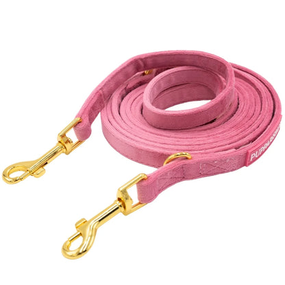 Verstellbare Samt-Hundeleine 3 m – Rosa
