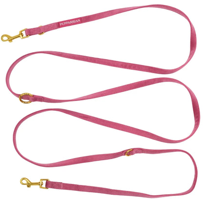 Verstellbare Samt-Hundeleine 3 m – Rosa