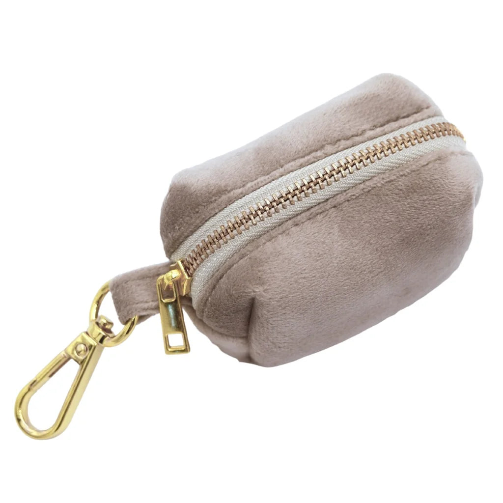 Kotbeutelspender aus Samt – Beige