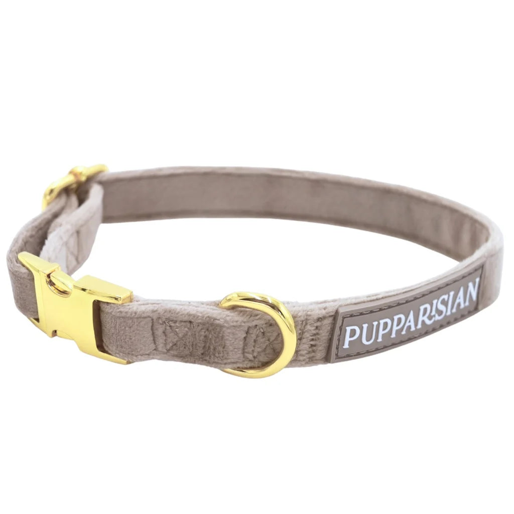 Samt-Halsband – Beige
