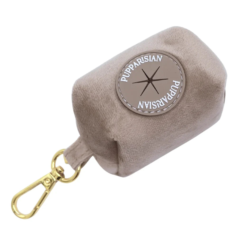 Kotbeutelspender aus Samt – Beige
