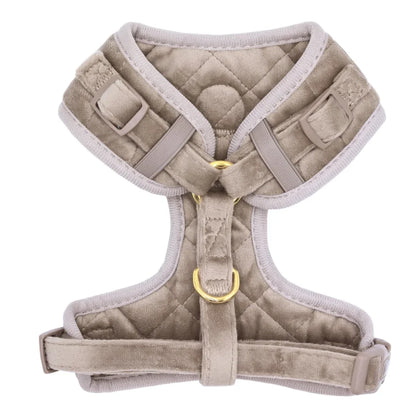 Druckfreies Hundegeschirr aus Samt – Beige