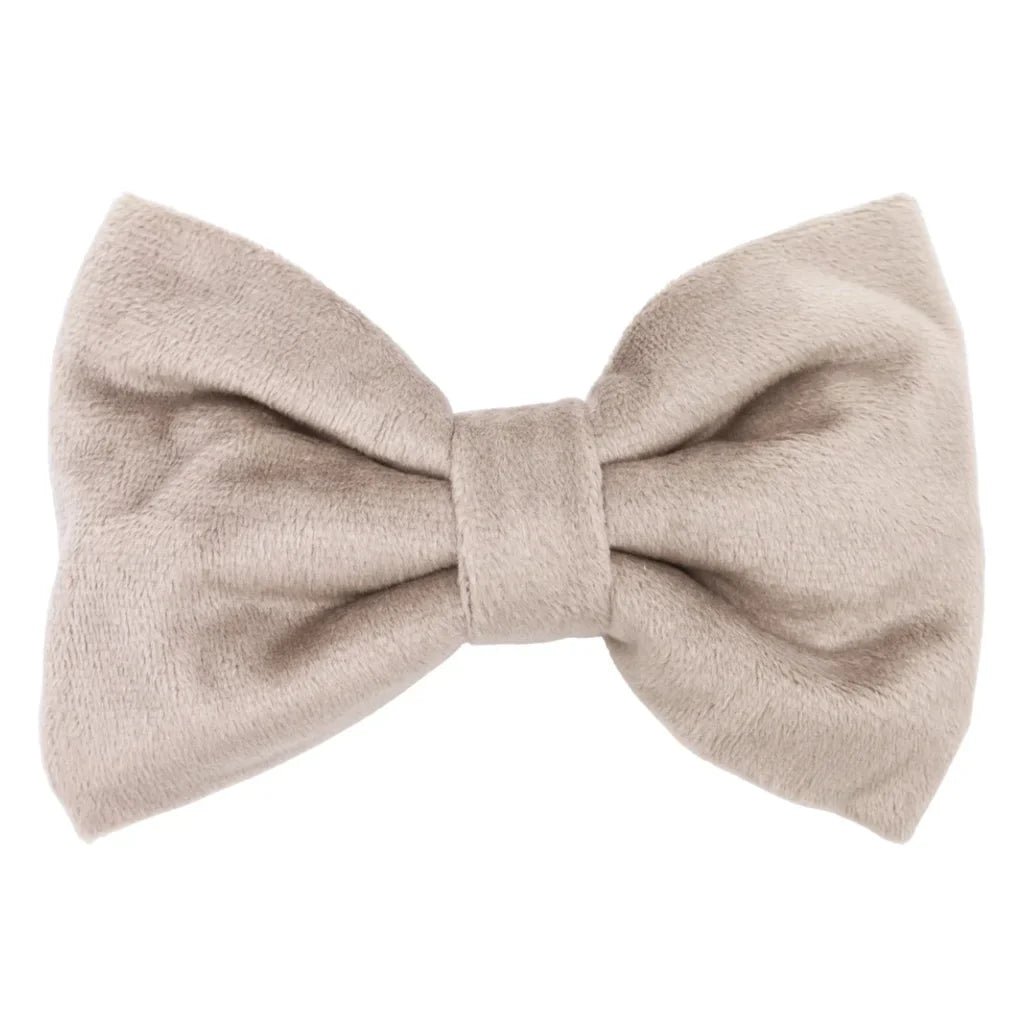 Hundefliege aus Samt – Beige