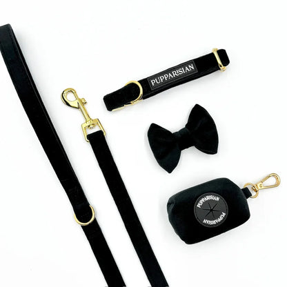 Klassische Samt-Hundeleine 190 cm – Schwarz